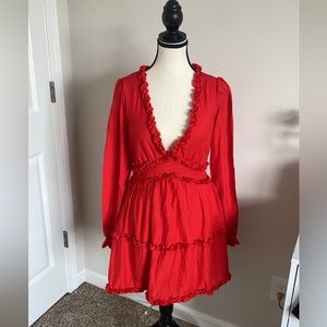 Red long sleeve dress new with tag